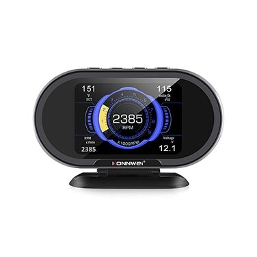 KONNWEI KW206 Car OBD2 HUD Digital Meter Gauge All in One Automotive Trip Computer Smart OBD Speedometer Water Temperature Fuel Pressure Tester for All 2003 and Newer Cars.