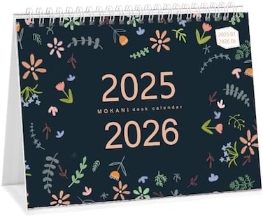 Mokani Desk Calendar 2024-2025, Monthly Desktop Calendar, Standing Flip Calendar with Thick Paper(Oct. 2024 - Dec. 2025, 10" x 8. 25", Academic Year Standing Desk Calendar with Planner Stickers.