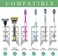 Linkidea Toothbrush Holder Chrome, Hand Soap and Toothpaste Holder Stand, 6 Slots Shower Family Toothbrush Organizer for Razors, Mouthwash, Electric Toothbrush, Bathroom Storage Countertops.