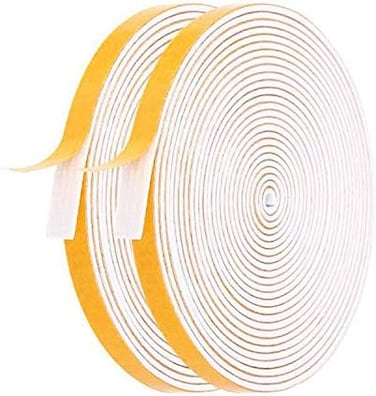 Futuwi Door Weather Stripping-2 Rolls, 1/4 Inch Wide X 1/16 Inch Thick Total 26 Feet Long, Adhesive Soundproof Foam Seal Tape for Windows and Doors(13ft x 2 Rolls.