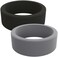 QALO Men's Basic Silicone Wedding Ring Bundle - BlackGrey, Size 09.
