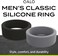 QALO Men's Basic Silicone Wedding Ring Bundle - BlackGrey, Size 09.