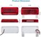 LIMICAR RV Tail Lights LED, 53 LED Red RV Camper Trailer Tail Lights, Stop Turn Signal Brake Tail Light White License Plate Light with Red Cover Reflex Lens Rectangular Camper Tail Light Assembly.