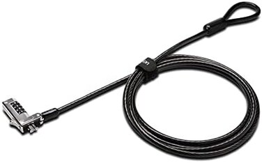 Kensington Slim Combination Laptop Lock for Ultra-thin Laptops, Security Computer Lock Cable, T-Bar Standard Slot for HP Lenovo Asus Acer, Resettable 4-wheel Number Code with 6 Foot Cable, K60600WW.