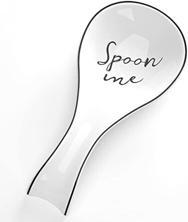 NJCharms Ceramic Spoon Rest for Stove Top, Porcelain Spoon Holder, Large Utensil Rest for Kitchen Counter, Spoon Rest for Spoon, Ladle, Spatula, Modern Farmhouse Kitchen Decor, 1 Pc.