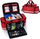 Trunab Emergency Responder Trauma Bag Empty, Professional First Aid Kits Storage Medical Bag with Inner Dividers and No-Scratch Bottom, Ideal for EMT, EMS, Paramedics, Red, Bag ONLY.