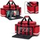 Trunab Emergency Responder Trauma Bag Empty, Professional First Aid Kits Storage Medical Bag with Inner Dividers and No-Scratch Bottom, Ideal for EMT, EMS, Paramedics, Red, Bag ONLY.
