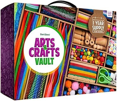 Dan&amp;Darci DanDarci Arts and Crafts Vault - Easter Craft Supplies Kit in a Box for Kids Ages 4 5 6 7 8 9 10 1112 Year Old GirlsBoys - Crafting Set Kits - Gift Ideas for Kid Art Activity Gifts.