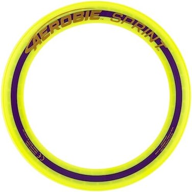 قرص طائر خارجي من نوع Aerobie Sprint Ring، مقاس 10 بوصات، لون أصفر.