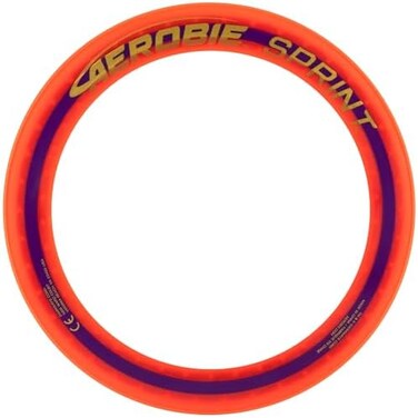 Aerobie Sprint Ring Outdoor Flying Disc, 10 Inches, Orange.