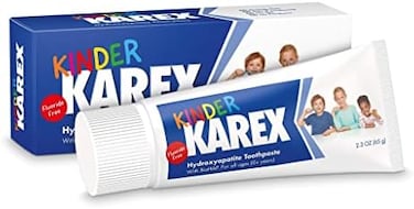 KAREX Kinder Hydroxyapatite Kids Toddler Toothpaste 2. 3 Ounce, Fluoride Free, Safe If Accidentally Swallowed.