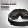 نظارات التزلج OutdoorMaster OTG - نظارات تزلج/تزلج على الجليد فوق النظارات للرجال والنساء والشباب - حماية 100% من الأشعة فوق البنفسجية (إطار باندا، عدسة رمادية بنسبة نفاذية الضوء 17% مع عدسة خضراء كام