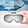 نظارات التزلج OutdoorMaster OTG - نظارات تزلج/تزلج على الجليد فوق النظارات للرجال والنساء والشباب - حماية 100% من الأشعة فوق البنفسجية (إطار أسود، عدسة رمادية بنسبة نفاذية الضوء 47%).