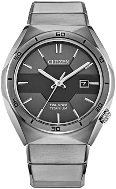 Citizen Men's Eco-Drive Sport Luxury Armor Watch in Super Titanium, Black Dial (Model: AW1660-51H, Black.