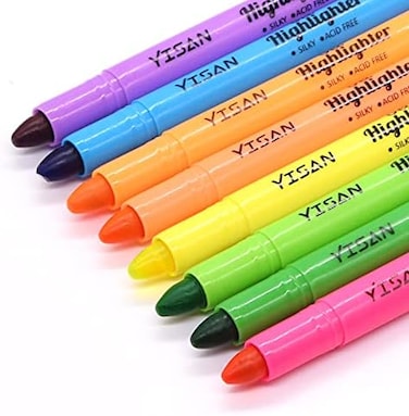YISAN Bible Highlighters No Bleed,Gel Highlighters,Dry Highlighters,Crayon Marker Pens for Bible Study Journaling,Bible Accessories,8 Assorted Colors 20222.