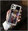 جراب LUVI متوافق مع iPhone 12 Pro Max مرآة مكياج لامعة مع حامل حلقي وحامل قابل للطي مرصع بأحجار الراين الكريستالية اللامعة، مناسب للنساء والفتيات، مع جراب بمقبض للأصابع، مقاس 6.7 بوصة، فضي اللون.