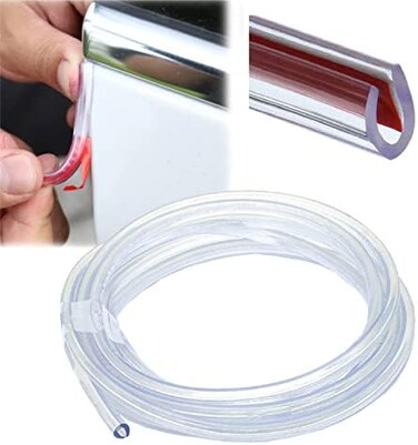 Wanmin Car Door Edge Guards Clear, 16Ft PVC Rubber Seal Protector U Shape Edge Trim Universal Fit for Most Cars.