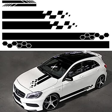 Skdorpfm RoJuicy 5 Pieces Vinyl Car Side Stickers Decorative Auto Body Racing Sports Decals Car Truck DIY Decal Stripes Vinyl Sticker Accessories 1-2 Days Delivered.