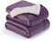 NANPIPER Couch Blanket Reversible Sherpa Flannel Blanket Ultra-Soft Plush Warm Fleece Microfiber (60"x80",Cassis Purple.