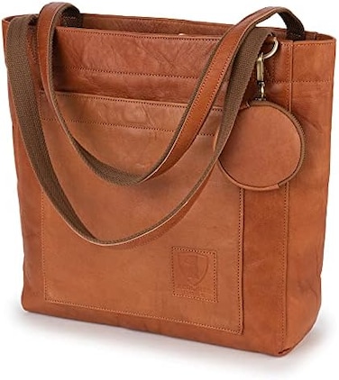Berliner Bags Vintage Shopper Seville Bag, Leather Handbag, Handbag for Women - Brown.