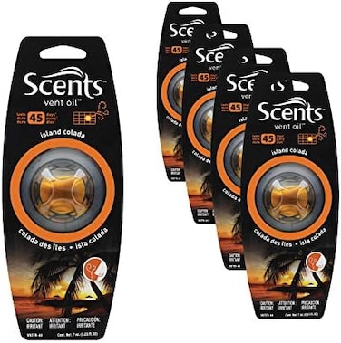 Scents Automotive Vent Fresh Air Freshener: Island Colada; 7mL, 4 count.