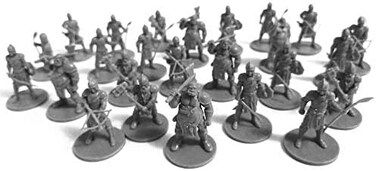 مجموعة DRUNK'N DRAGON DND Guards Minis 25 مجسمات خيالية لألعاب الطاولة/Dungeons and Dragons Roleplaying Games - مجموعة مجسمات غير مطلية - مجموعة بداية الشخصيات - متوافقة مع DND.