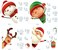 XIMISHOP 82PCS 5 Sheet Christmas Snowflake Window Clings Stickers for Glass, Xmas Decals Decorations Holiday Snowflake Santa Claus Reindeer Decals for Party.