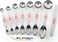 Spring Chef Magnetic Measuring Spoons Set, Dual Sided, Stainless Steel, Fits in Spice Jars, Pink Lemonade, Set of 8.