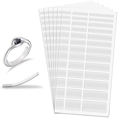 Zonon 6 Sheets Invisible Ring Size Adjuster for Loose Rings, Ring Guard Silicone Ring Size Reducer Loose Rings Tightener, 8 Different Sizes (Transparent.