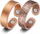 Jecanori 2PCS Magnetic Lymphatic Drainage Therapeutic Rings for Women Men,Magnetic Lymph Detox Ring,Adjustable Lymphatic Drainage Therapeutic Copper Magnetic Ring(Vintage FlowerUncoated Sleek.