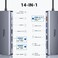 Selore&amp;S-Global USB C Docking Station Dual Monitor,USB C Dual Monitor 2 HDMI Adapter,Triple Display 4K HDMIVGA,14 in 1-3USB3. 02USB2. 0,Gigabit Ethernet,100W PD,SD/TF Card Reader,Type-C Data Transfer,