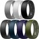 Egnaro Silicone Wedding Ring,Silicone Wedding Rubber Bands,4 Pack,7 Pack,Medical Grade-Comfortable Fit,Skin Safe,Non-Toxic.