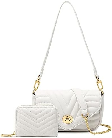 JEEHAN Shoulder Bag Y2k Purse for Women Trendy Small Clutch Purses and Handbags Classic Pattern Purse with Zipper.