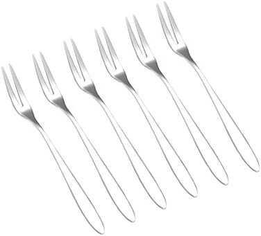 inheming 6Pcs Cocktail Tasting Forks, Mini Fruit Appetizers Forks, Stainless Steel Forks for Escargot, Pastry, Cake.