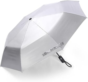 G4Free 46 Inch Travel Compact Folding Umbrella Windproof UPF 50UV Protection Silver Coating Auto Open Close Sun Umbrella.