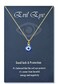 PPJew Evil Eye Necklace Chain Blue Eyes Amulet Pendant Necklace Ojo Turco Kabbalah Protection Adjustable Delicate Jewelry Gift for WomenSilver/Gold.