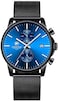 GOLDEN HOUR Mens Watch Fashion Sleek Minimalist Quartz Analog Mesh Stainless Steel Waterproof Chronograph Watches for Men with Auto Date.