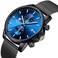 GOLDEN HOUR Mens Watch Fashion Sleek Minimalist Quartz Analog Mesh Stainless Steel Waterproof Chronograph Watches for Men with Auto Date.