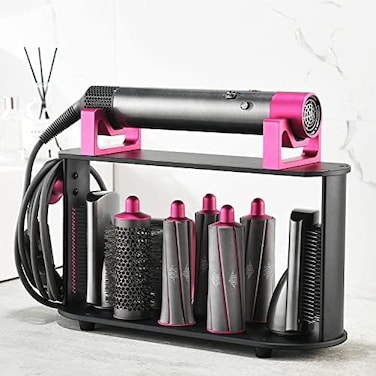 Foho Storage Holder Compatible for Dyson Airwrap Styler, 8-Holes Countertop Bracket Organizer Stand Storage Rack for Hair Curling Iron Wand Barrels Brushes Diffuser Nozzles for Home/Bedroom/Bathroom.