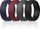 ThunderFit Silicone Wedding Rings for Men Breathable Airflow Inner Grooves, Step Edge Sleek Design Rubber Engagement Bands 8mm Wide 2mm Thick - 1/2/3/4/5/6/7 Variety Multipack.