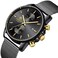 GOLDEN HOUR Mens Watch Fashion Sleek Minimalist Quartz Analog Mesh Stainless Steel Waterproof Chronograph Watches for Men with Auto Date.