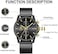 GOLDEN HOUR Mens Watch Fashion Sleek Minimalist Quartz Analog Mesh Stainless Steel Waterproof Chronograph Watches for Men with Auto Date.