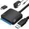 EYOOLD SATA to USB 3. 0 Adapter, External Hard Drive Converter Cable for 2. 5" 3. 5" HDD, SSD with Power Supply.