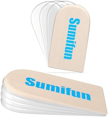 Sumifun Heel Lift, 4-Layer 1 Inch Gel Shoe Lifts for Women Uneven Legs, Adjustable Orthopedic Heel Lifts for Heel Pain and Leg Length Discrepancy, Heel Wedge Inserts 1/4" 1/2" 3/4" (Size S, 1 Pair.