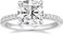 EAMTI 3. 5CT 925 Sterling Silver Rings Cushion Cut Cubic Zirconia CZ Engagement Rings Wedding Bands for Women Promise Rings for Her Size 3-13.
