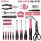 Hi-Spec 54 Piece Pink HomeOffice Tool Kit Set. General DIY RepairMaintenance Hand Tools with Hammer, Pliers, ScrewdriverHex Key Sets. Complete in a Storage Box Carry Case.
