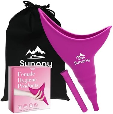 Sunany Female Urination Device, Reusable Female Urinal Silicone Women Pee Funnel Allows Women to Pee Standing Up, Portable Womens Urinal is The Perfect Companion for Camping,Outdoor,Travel（Fuchsia.
