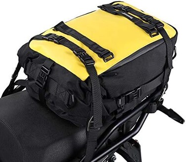 Rhinowalk Motor Pannier Bag 10/20/30L Multifunctional Waterproof Rear Rack Trunk Motorcycle Seat Bag, Yellow 20L.
