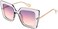 FEISEDY Sunglasses Womens Trendy, Oversized Square Shades, Pearl Inlay Cat Eye Frame UV400 Protection B2625.