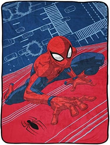 Jay Franco Marvel Spiderman Wall Walk Throw Blanket - Measures 46 x 60 inches, Kids Bedding - Fade Resistant Super Soft Fleece (Official Marvel Product.
